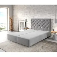DELIFE Boxspringgestell Dream-Great 140x200 cm Mikrofaser Grau