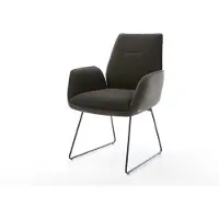 DELIFE Esszimmerstuhl Zoa-Flex Materialmix Schwarz Kufengestell Schwarz Taschenfederkern