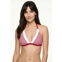 JOOP! Bandeau-Bikini-Top JOOP "Conills Beach", Damen, Gr. 36, Cup B, rot (gardenia aop), Obermaterial: 83% Polyamid, 17% Elasthan, Bikini-Oberteile Bandeau-Bikini-Top
