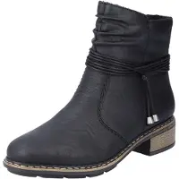 Rieker Winterstiefelette Reißverschluss-Boots mit Zierkordel und slouchy Schaft