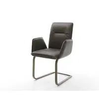 DELIFE Freischwinger Vinja-Flex Mikrofaser Anthrazit Vintage Freischwinger flach Effektfinish Titan