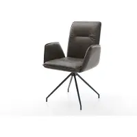 DELIFE Esszimmerstuhl Vinja-Flex Mikrofaser Anthrazit Vintage Kreuzgestell konisch Schwarz