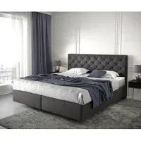 DELIFE Boxspringbett Dream-Great 180x200 cm Schwarz mit Matratze und Topper