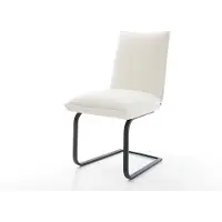 DELIFE Freischwinger Lelio-Flex Bouclé Soft Beige Freischwinger flach Schwarz Taschenfederkern