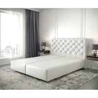 DELIFE Boxspringgestell Dream-Great 140x200 cm Kunstleder Weiß