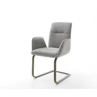 DELIFE Freischwinger Vinja-Flex Strukturstoff Soft Grau Freischwinger flach Effektfinish Titan