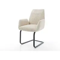 DELIFE Freischwinger Zoa-Flex Cord Beige Freischwinger flach Schwarz Taschenfederkern