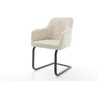 DELIFE Freischwinger Greg-Flex Cord Beige Freischwinger flach Schwarz Taschenfederkern