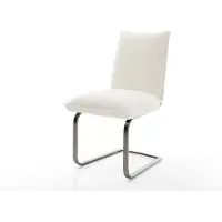 DELIFE Freischwinger Lelio-Flex Bouclé Soft Beige Freischwinger flach Graphit Taschenfederkern
