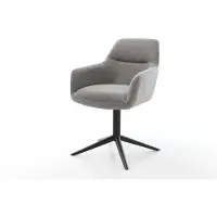 DELIFE Drehstuhl Pejo-Flex Strukturstoff Soft Grau Fußkreuz Schwarz 360° drehbar Wippfunktion Taschenfederkern