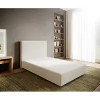 DELIFE Boxspringgestell Dream-Well 120x200 cm Bouclé Creme-Weiß