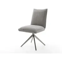 DELIFE Drehstuhl Lelio-Flex Strukturstoff Soft Grau Kreuzgestell breit Graphit 360° drehbar Wippfunktion Taschenfederkern