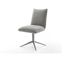 DELIFE Drehstuhl Lelio-Flex Strukturstoff Soft Grau Fußkreuz Graphit 360° drehbar Wippfunktion Taschenfederkern