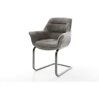DELIFE Freischwinger Kaira-Flex Bouclé Soft Schlamm Freischwinger flach Graphit