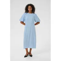 Kaffe Midikleid "Damen Kleid KApaco", Damen, Gr. 36, N-Gr, blau (soft chambray), Obermaterial: 87% Viskose LENZING ECOVERO CV LenzEcov. 13% Nylon NY., Kleider Midikleid