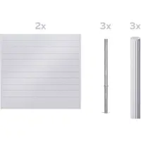 Alberts Sichtschutz Palitio als Set,weißalu.9006, zum Einbetonieren, Länge 4,00m, Profilhöhe 150mm