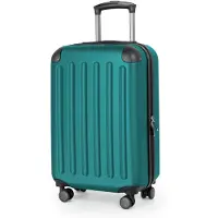 Hauptstadtkoffer - Spree - Leichtes Handgepäck 55x35x20 cm, Hartschalen-Koffer Flugzeug Kabinen-Trolley, Reisekoffer 4 Doppel-Rollen - 2,3 kg - 33L,Aquagrün