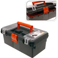 Mojawo Werkzeugkiste Anglerkiste Aufbewahrungsbox Henkel 36x21xH16cm Schwarz