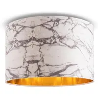 Paco Home Deckenleuchte "Kraft 525", weiß, 1, Ø 45,5cm H: 29,5cm, Leuchten, Deckenlampe Wohnzimmer Hängelampe Esszimmer Marmor Weiß E27, Deckenleuchte