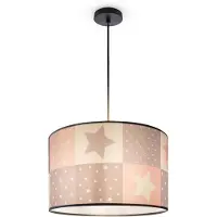 Paco Home Kinderlampe Deckenlampe LED Pendelleuchte Kinderzimmer Lampe Sternen Motiv E27 Leuchten Farbe / Größe Pink (Ø45.5cm)