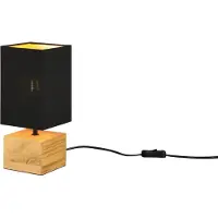 TRIO REALITY LEUCHTEN Tischleuchte "Woody", schwarz (schwarz gold), 1, H: 30cm, Leuchten, Schnurschalter, Leuchtmittel tauschbar, Tischleuchte