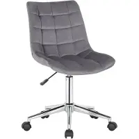 CLP Bürostuhl Medford Samt I Drehstuhl Für Home-Office I Schreibtischstuhl Höhenverstellbar Mit Drehfunktion, Metallgestell Und Rollen, Farbe: grau