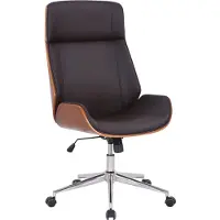 CLP Bürostuhl ergonomisch mit Armlehne Varel, Schreibtischstuhl mit modern drehbar und höhenverstellbar Gestell, Rückenlehne kippbar, Farbe: walnuss/braun