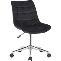 CLP Bürostuhl Medford Samt I Drehstuhl Für Home-Office I Schreibtischstuhl Höhenverstellbar Mit Drehfunktion, Metallgestell Und Rollen, Farbe: schwarz
