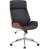 CLP Bürostuhl ergonomisch mit Armlehne Varel, Schreibtischstuhl mit modern drehbar und höhenverstellbar Gestell, Rückenlehne kippbar, Farbe: walnuss/schwarz