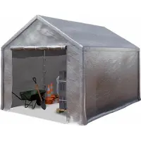 TOOLPORT Lagerzelt 3x4 m Zelthalle Unterstand Zeltgarage PE Plane 350 N wasserdicht in grau