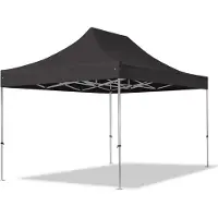 TOOLPORT 3x4,5m Aluminium Faltpavillon, ohne Seitenteile, schwarz