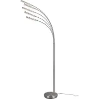 TRIO REALITY LEUCHTEN LED Stehlampe "Reed", grau (nickelfarben), 5, H: 196cm, Leuchten, Sensordimmer, Memory Funktion, LED Stehlampe