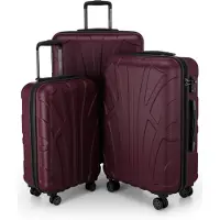 Suitline - 3er Kofferset Rollkoffer Hartschalenkoffer 4 Rollen Handgepäck-Trolley und Aufgabegepäck Koffer erweiterbar Travel Luggage Gepäck Set Hardcase ABS, TSA,Burgund