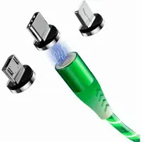 MonkeyTEC 3 in 1 Magnetisches Ladekabel leuchtend für iPhone/MicroUSB/USB-C