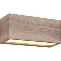 TRIO Außenwandleuchte Mayenne, holzfarben, Up- & Downlight, eckig
