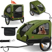 Kesser Hundeanhänger Boxer 2-in-1 Hundebuggy Fahrradanhänger groß ca. 250L Volumen - Inkl. Fahne und Tasche - 600D Oxford Canvas, Klappbar SmartSpace Concept, maximale Belastbarkeit: 45kg