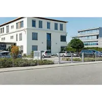 Alberts Zaunpfosten Doppelstabmattenzaun, feuerverzinkt zum Einbetonieren, Länge: 1200 mm für Mattenhöhe: 800 mm, Pfostenstärke: 60 x 40 mm, inkl. innenliegender Klemmlasche