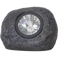 Star Trading Solar-Stein ,Rocky' , Dämmerungssensor , Polystone , anthrazit , B 11cm , H 8cm