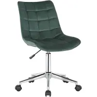 CLP Bürostuhl Medford Samt I Drehstuhl Für Home-Office I Schreibtischstuhl Höhenverstellbar Mit Drehfunktion, Metallgestell Und Rollen, Farbe: grün