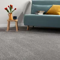Steffensmeier Teppichboden Catania Meterware | Auslegware für Kinderzimmer Wohnzimmer Schlafzimmer | Grau, Größe: 100x800 cm