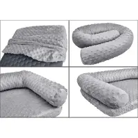 Erst-Holz Bezug mit Seitenpolster grau für Tierbett V-30.60