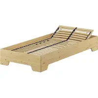 Erst-Holz Jugendbett Gästebett 80x200 Massivholz-Bettgestell Kiefer Zubehör wählbar V-60.56-08Federholzrahmen inkl.