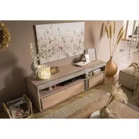 MASSIVMOEBEL24.DE MASSIVMOEBEL24 TV-Board Akazie 180x48x55 beige lackiert Amsterdam #125