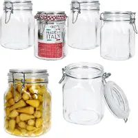 MamboCat 6x PRIMA Vorratsglas 1L aus Glas mit Bügelverschluss luftdicht Einmachgläser