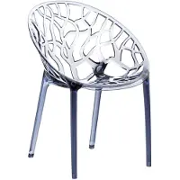 CLP Design-Gartenstuhl Crystal Kunststoff I Wetterbeständiger Stapelstuhl I Max. Belastbarkeit: 160 kg, Farbe: grau
