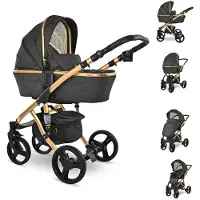 Lorelli Kinderwagen Rimini Premium Sportsitz Tragewanne Moskitonetz verstellbar