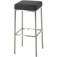 CLP Barhocker Montreal I Gepolsterter Barstuhl mit Stoffbezug I Tresenhocker mit Metallgestell, Farbe: dunkelgrau, Gestellfarbe: edelstahl