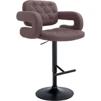 CLP Barhocker Dublin Mit Stoff-Bezug I Höhenverstellbar, Farbe: braun, Gestellfarbe: schwarz