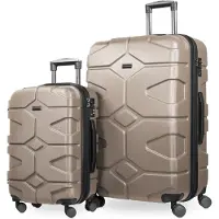 Hauptstadtkoffer X-Kölln - 2er Koffer-Set erweiterbare Trolleys, robuste Hartschale ABS, Handgepäck + Aufgabegepäck Reisekioffer, TSA, (S & L),Gold
