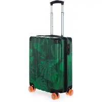 Hauptstadtkoffer Q-Damm - Handgepäck Koffer Hartschale glänzend, Flugzeug Trolley 4 Rollen Kabinenkoffer, Hand Luggage TSA, 54 cm, 38 L, Jungle Edition,Floral